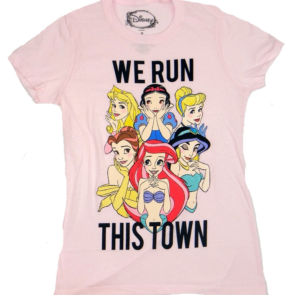 Disney Pink Princess we run this town Short Sleeve Tee